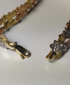 Tri-Color Gold Flower Bracelet clasp