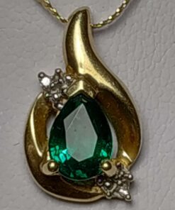 Tsavorite and Diamond Necklace closeup