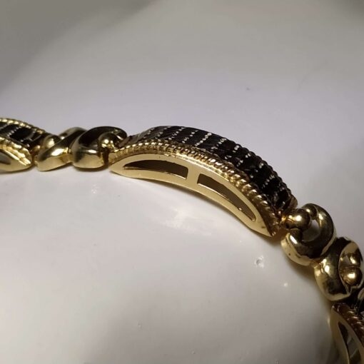 Two-Tone Diamond-Cut Gold Bracelet side