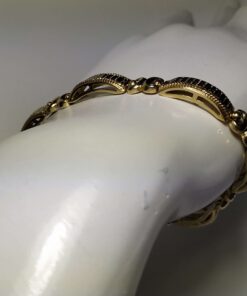 Two-Tone Diamond-Cut Gold Bracelet side view