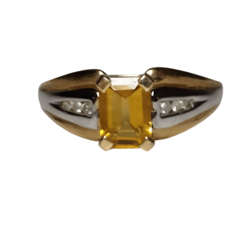 Citrine & Diamond Gold Ring
