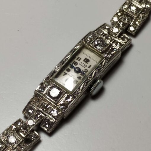 Vintage Platinum & Diamond Watch face