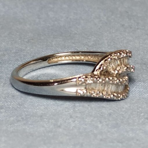White Gold Diamond Baguette Ring side view