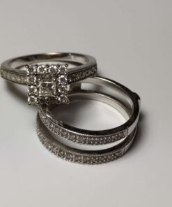 White Gold Diamond Engagement & Wedding Band Set separate 2