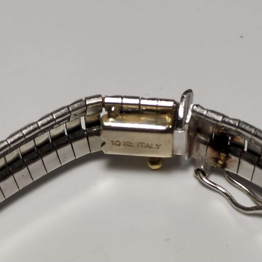 White Gold Italian Omega Bracelet clasp