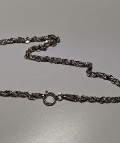White Zircon & Diamond White Gold Necklace chain