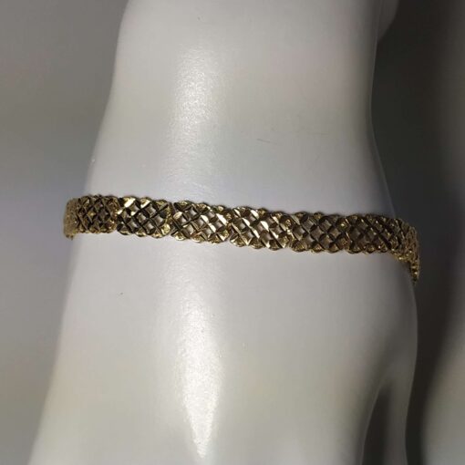Wide Diamond-Cut Gold Bracelet