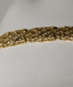 Wide Diamond-Cut Gold Bracelet closeup