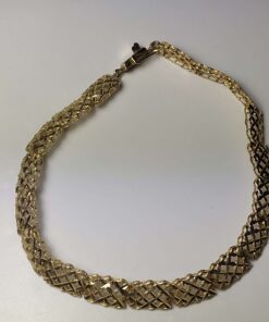 Wide Diamond-Cut Gold Bracelet full
