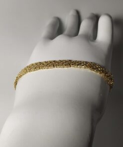 Wide Diamond-Cut Gold Bracelet side view