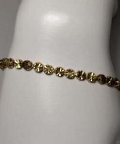 Yellow Gold Diamond-Cut Tennis Bracelet front view