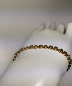 Yellow Gold Diamond-Cut Tennis Bracelet side view