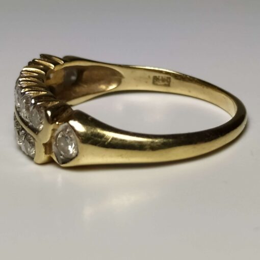 Yellow Gold Double Row Diamond Band side view