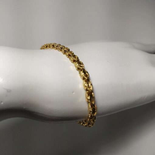 Yellow Rounded Diamond-Cut Bracelet side view