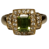 Peridot & Diamond Yellow Gold Ring