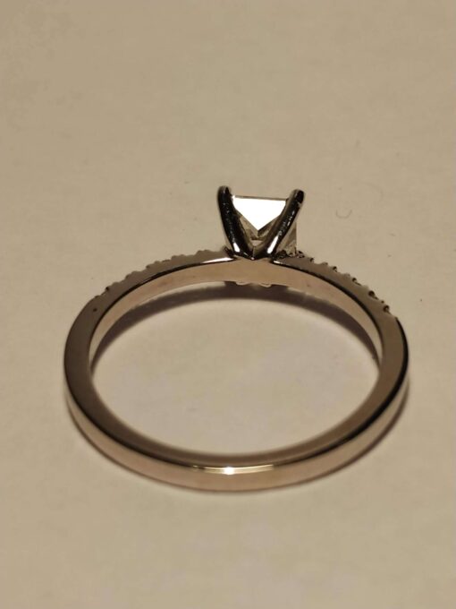 White Gold Princess Cut Diamond Engagement Ring back view