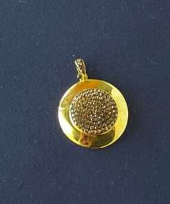 18K Round Peach Crystal Cluster Pendant