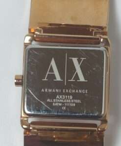 Armani Exchange Ladies Rose Bracelet Watch close up back