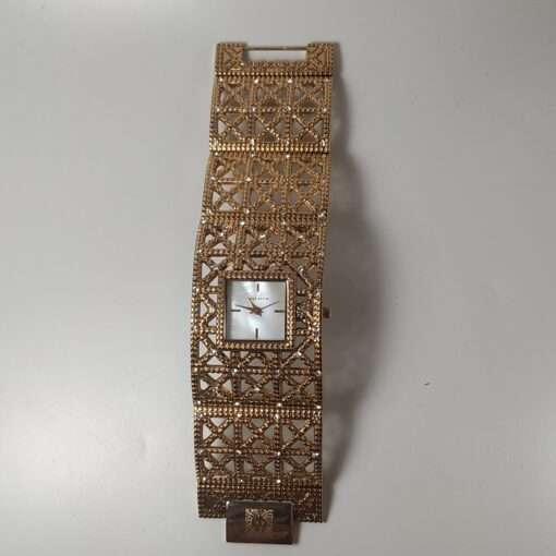 Anne Klein Rose Color Bracelet Cuff Bangle Style Watch full