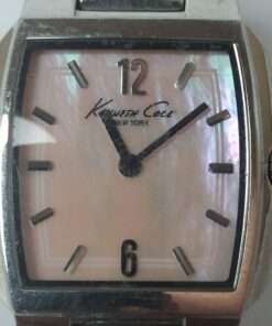 Kenneth Cole Women’s Quartz Stainless Steel Silver Watch close up face