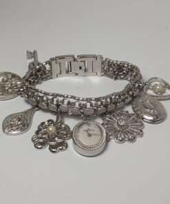 Anne Klein Women’s Stainless Steel Charm Bracelet Watch full