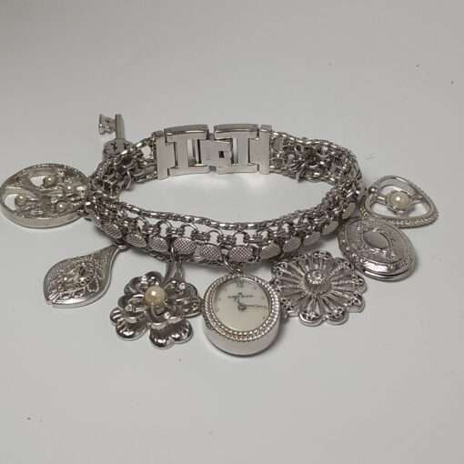 Anne Klein Women’s Stainless Steel Charm Bracelet Watch full