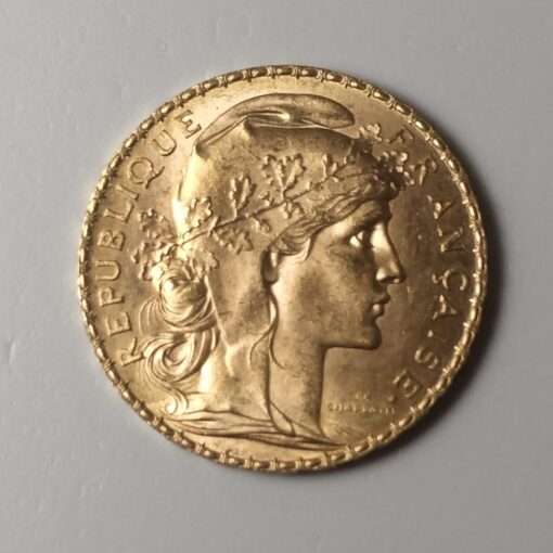 Franc Gold French Rooster Coin front