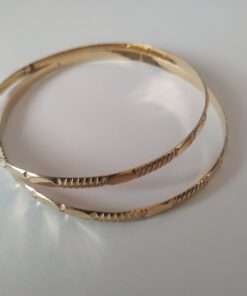 Pair of Solid Gold Bangle Bracelets side