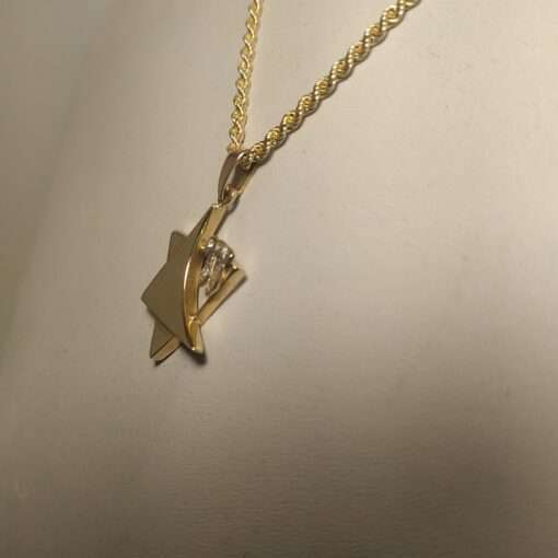 Star of David and Chai Diamond Solid Rope Chain Necklace side view