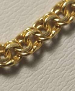 18k Yellow Gold Extra Heavy Double Link Chain close up