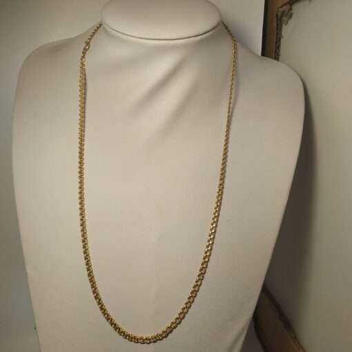 18k Yellow Gold Extra Heavy Double Link Chain full view
