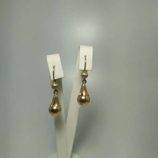 Hanging Ball in a Petal Yellow Gold Earrings front
