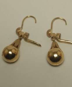 Hanging Ball in a Petal Yellow Gold Earrings side