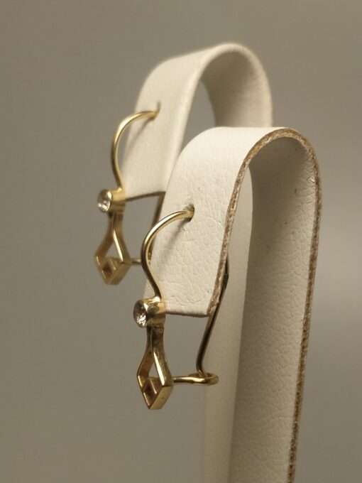 ⁦Diamond and Gold Classic Hanging Earrings⁩ – תמונה ⁦2⁩