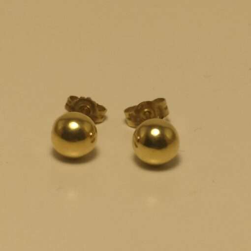 6mm Ball Yellow Gold Stud Earrings