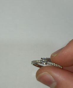 Alternative view of Moissanite Silver Ring – Excellent Cut, GRA Certified