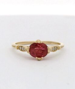 Solid gold 14crt with natural ruby