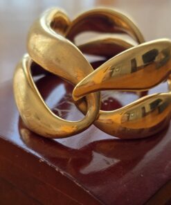 Luxury Statement Jewelry: Vintage Italian 14K Yellow Gold Bold Link Bracelet (30g)
