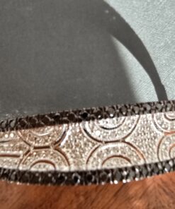 Exclusive "White Night" 14K White Gold Rigid Bangle Bracelet with Black & White Diamonds