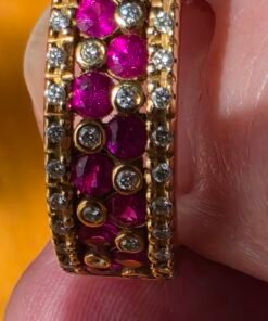 14K Yellow Gold Ruby & Diamond Cocktail Ring