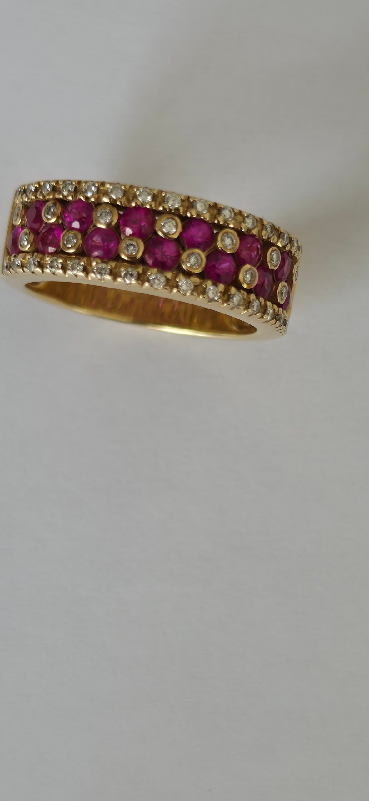 14K Yellow Gold Ruby & Diamond Cocktail Ring - Image 4