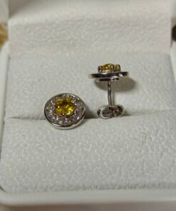 Alternative view of Yellow sapphires White gold stud earrings
