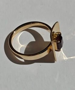 Golden ring 14K with garnet - Image 5